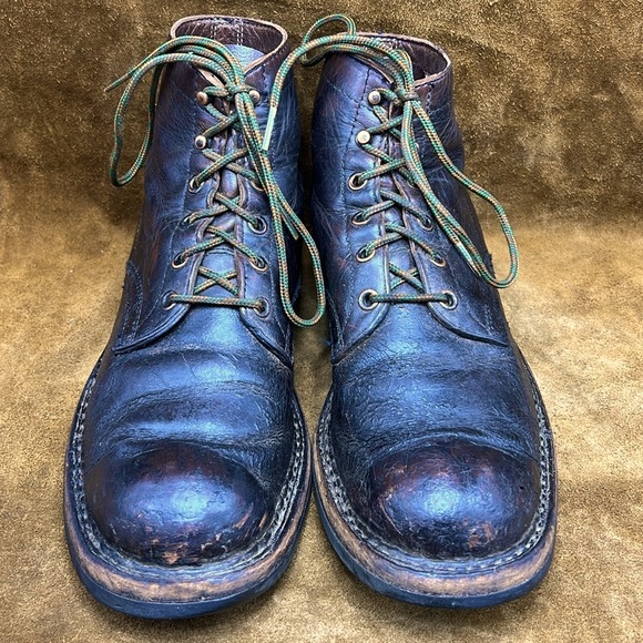 Vintage White’s Semi Dress Brownish Black Distressed Ankle Boots - Picture 4 of 14